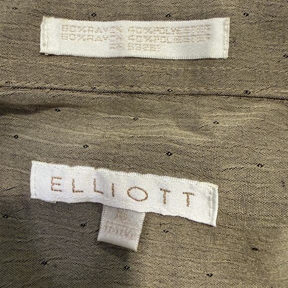 Elliott Olive Green Textured Long Sleeve Button Down Shirt Men XL Fall Casual - Picture 6 of 6